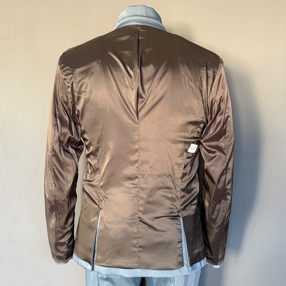 Men's Zara Metallic Slate Blue Slim Fit 2-Piece Suit | Sz 36 Jacket 30x28 Pants - Picture 10 of 12